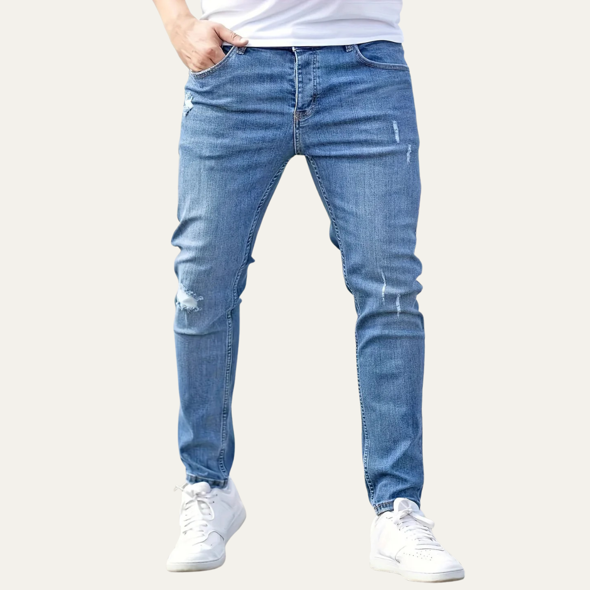 The Rome Men's Slim Fit Denim Jeans - Trendy Stretch Pants