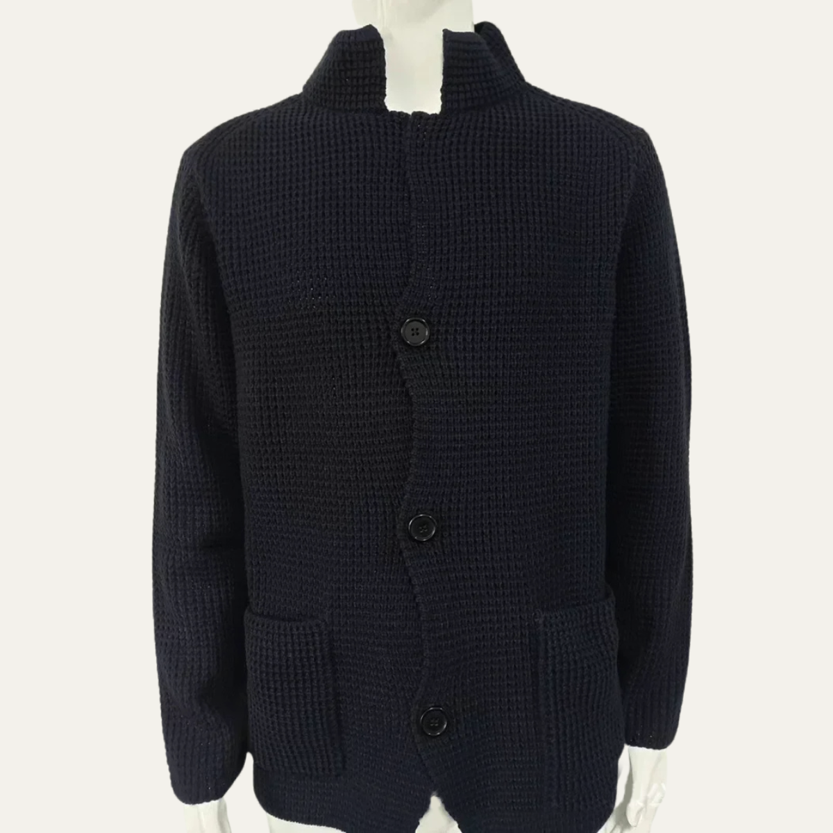 The Whitfield Men's Trendy Stand Collar Knitted Button Cardigan