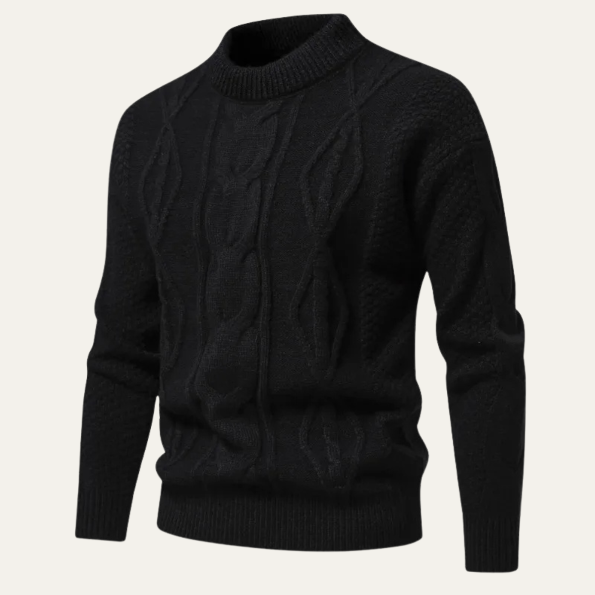 The Windwood Men’s Cable Winter Casual Round Neck Knit Sweater