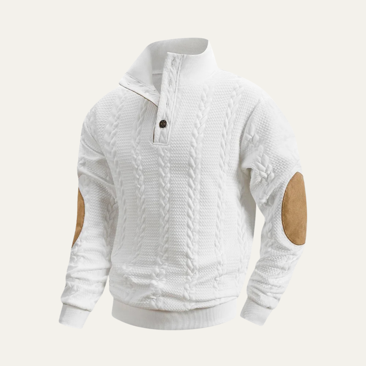 The Cervo Men’s Button Collar Knit Jacquard Sweater