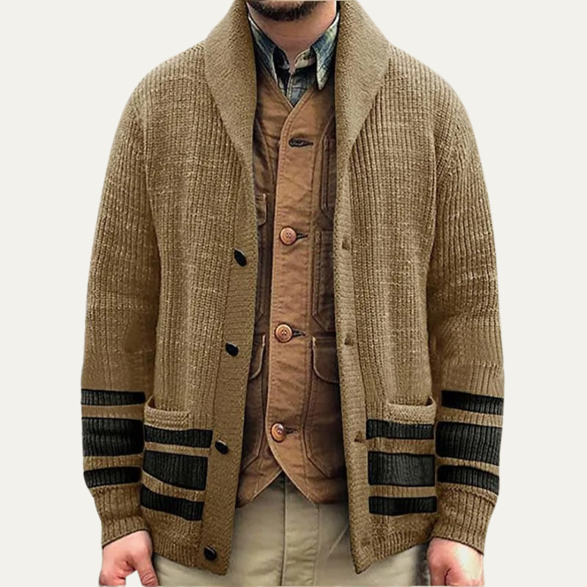 The Wexford Men’s Vintage Thick Knit Winter Cardigan