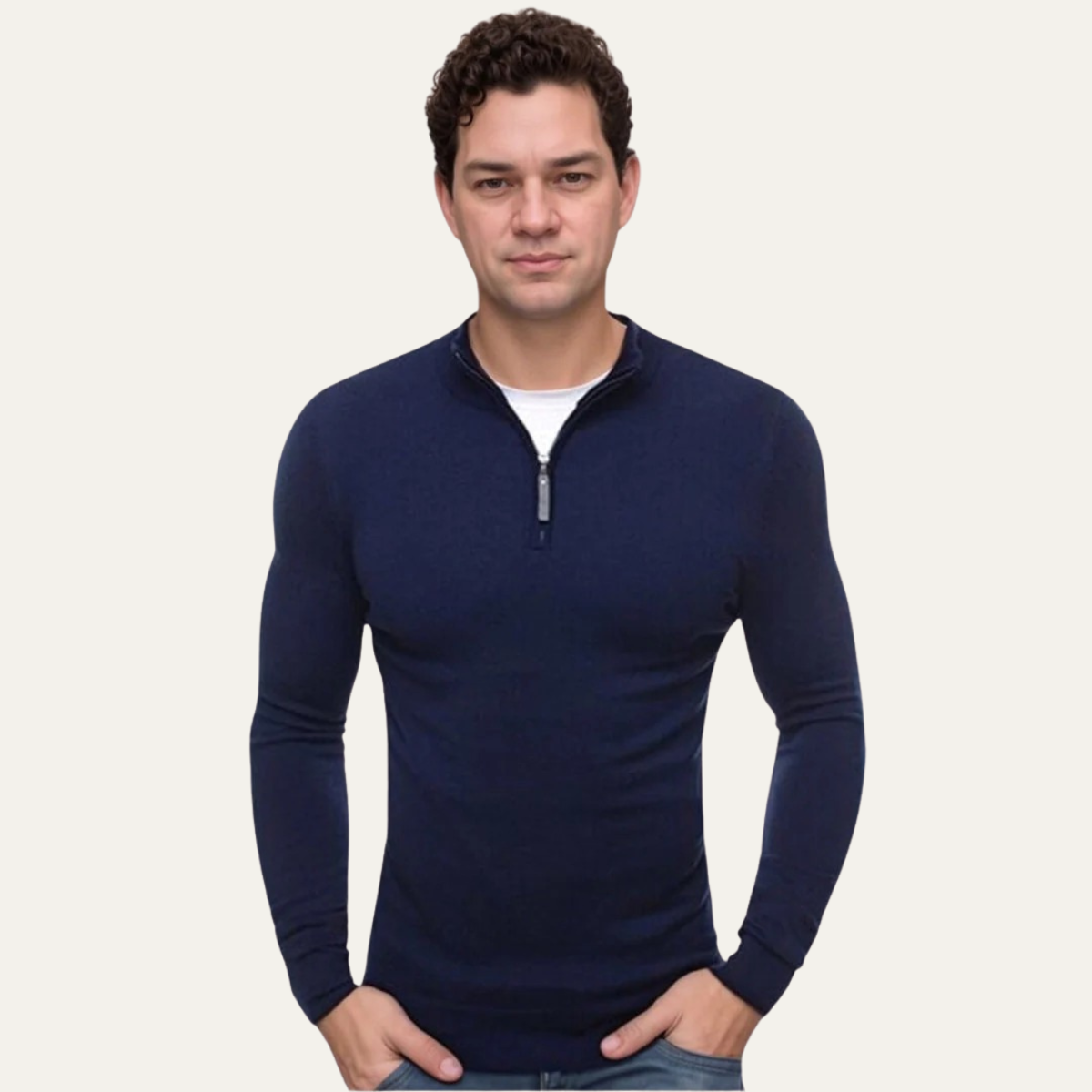 The Aviemore Men's Quarter Zip Slim Fit Casual Sweater