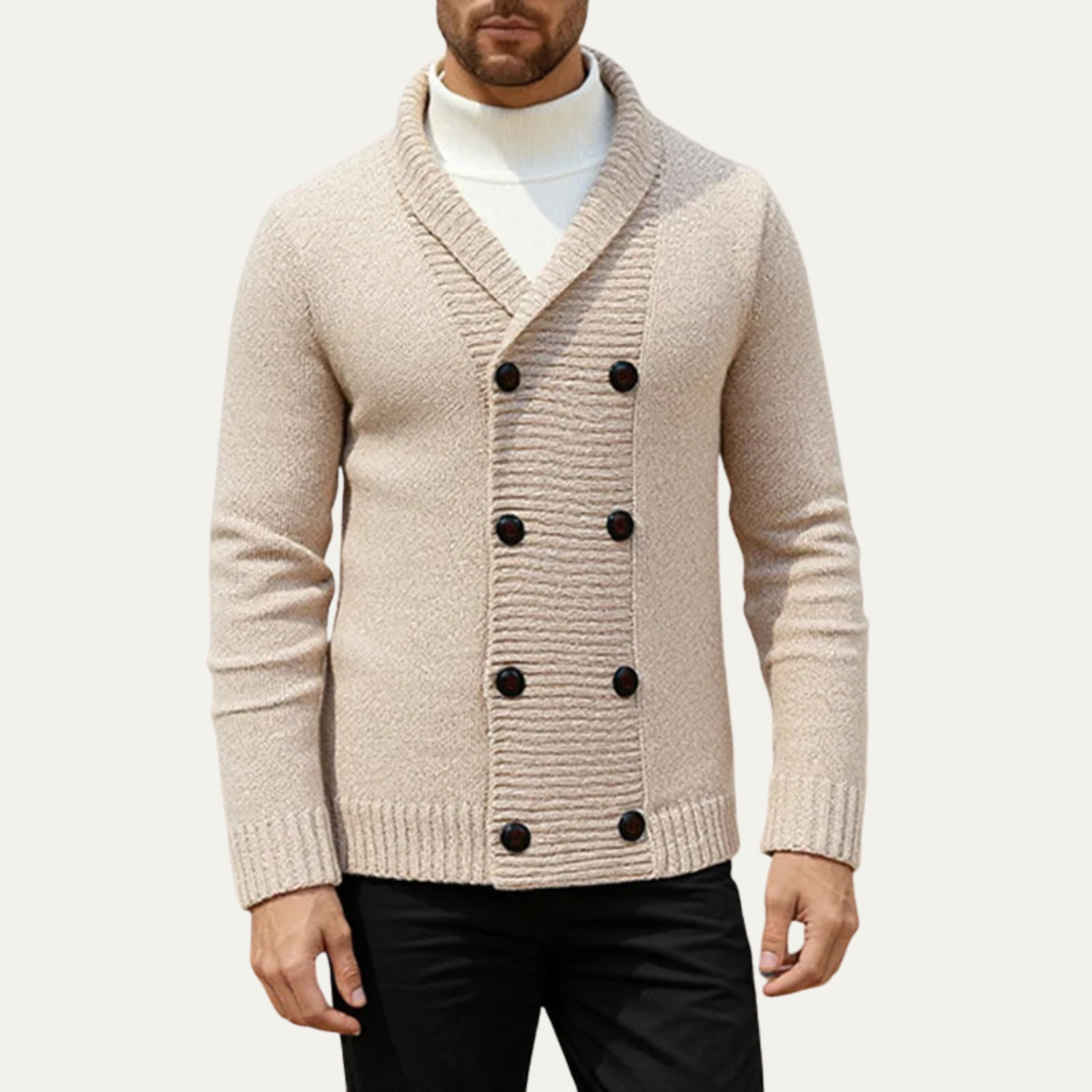 The Soverato Men's Vintage Solid Color Knit Casual Cardigan
