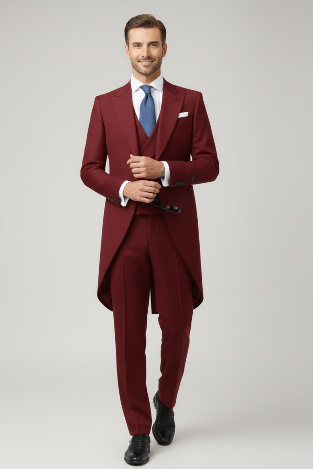 Men's Classic Tailcoat Suit – Formal Three-Piece Attire for Black-Tie Occasions