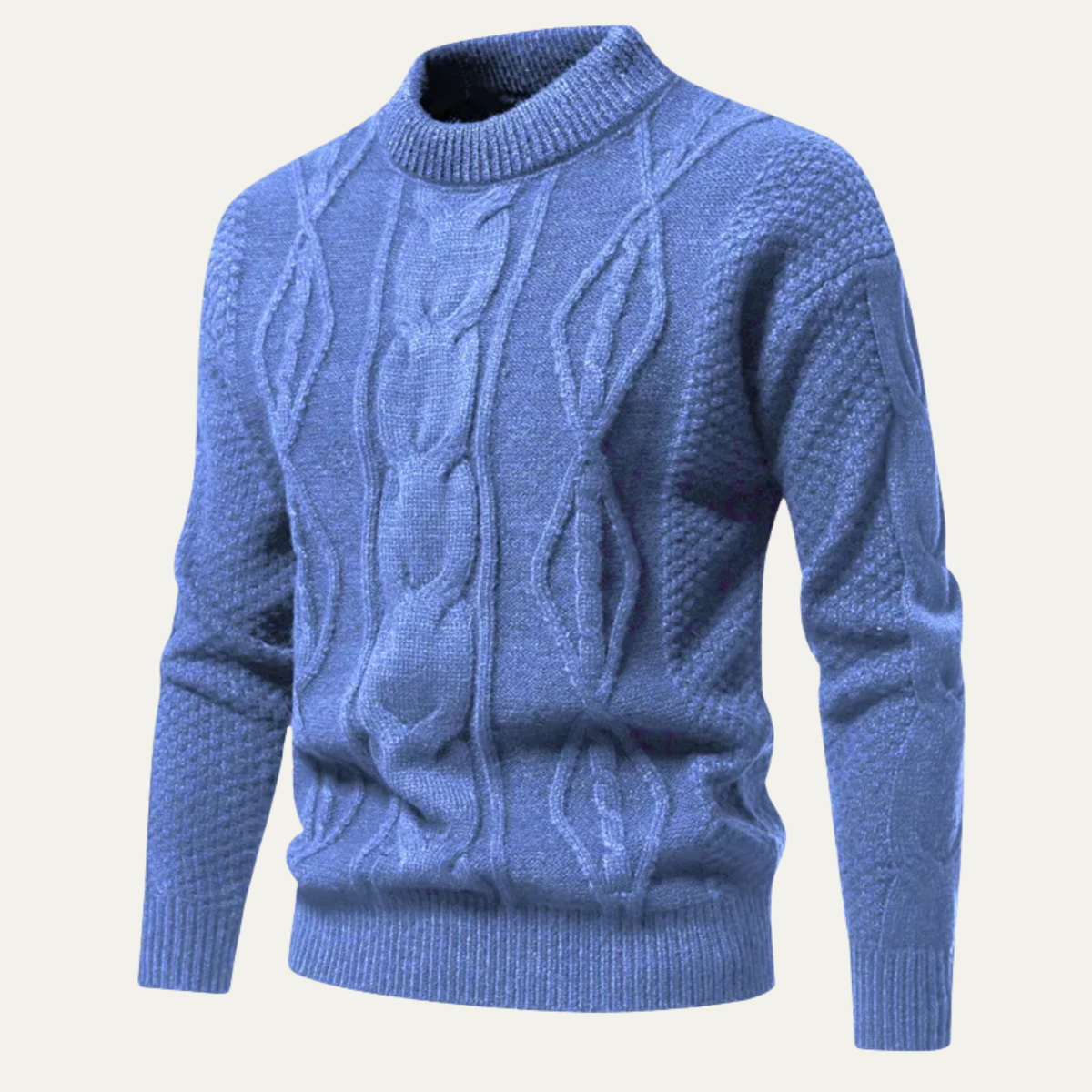 The Birchcrest Men’s Cable Winter Trendy Round Neck Knit Sweater