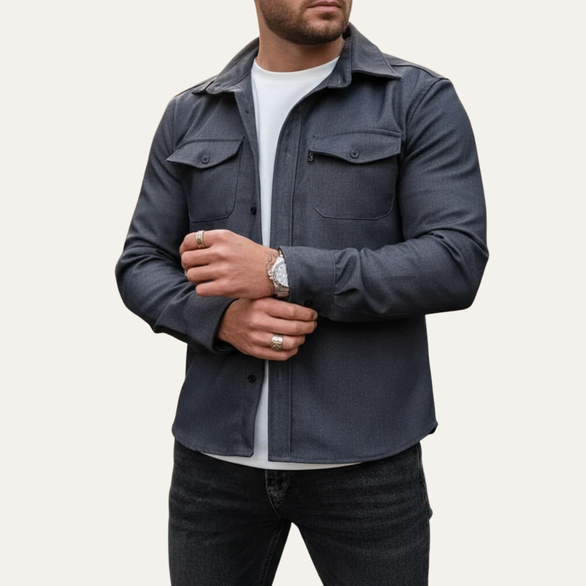 The Crossfield Men’s Modern Button Up Cotton Blend Shirt