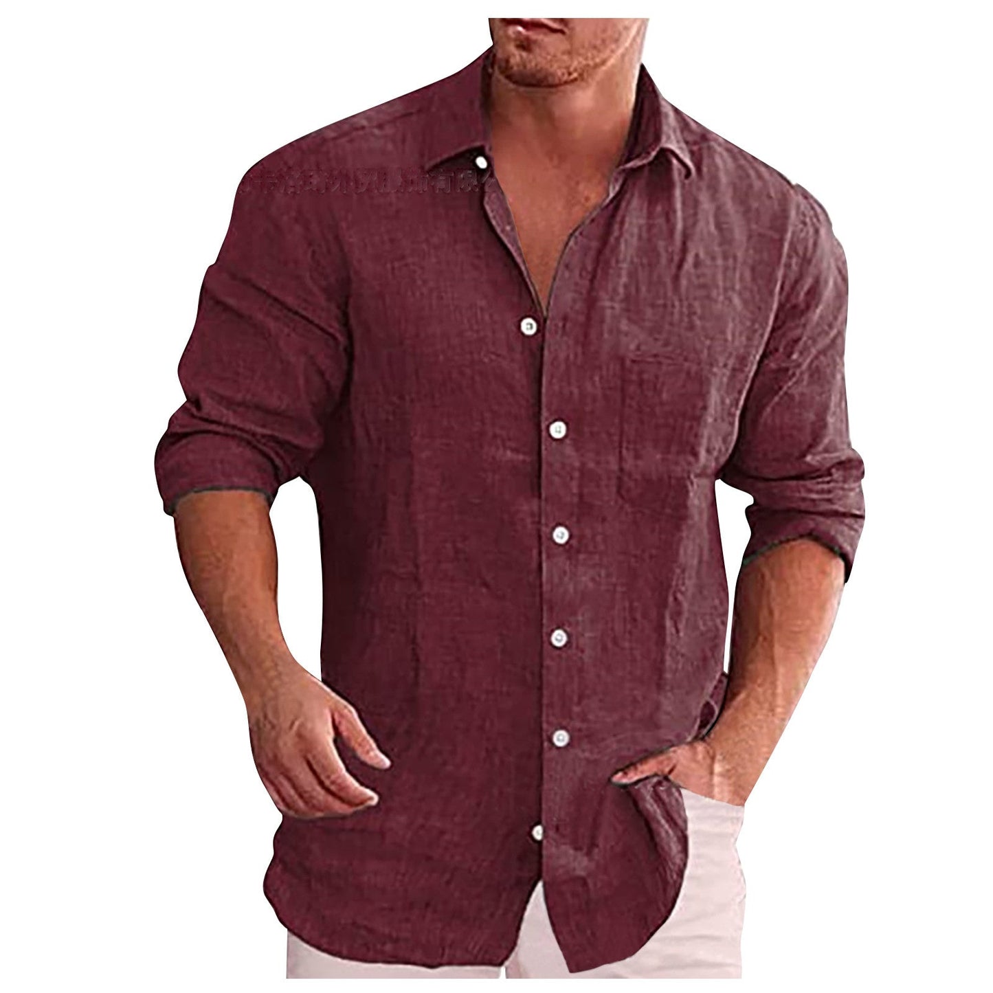 Stylish Linen Shirt with Revers Collar for Any Occasion