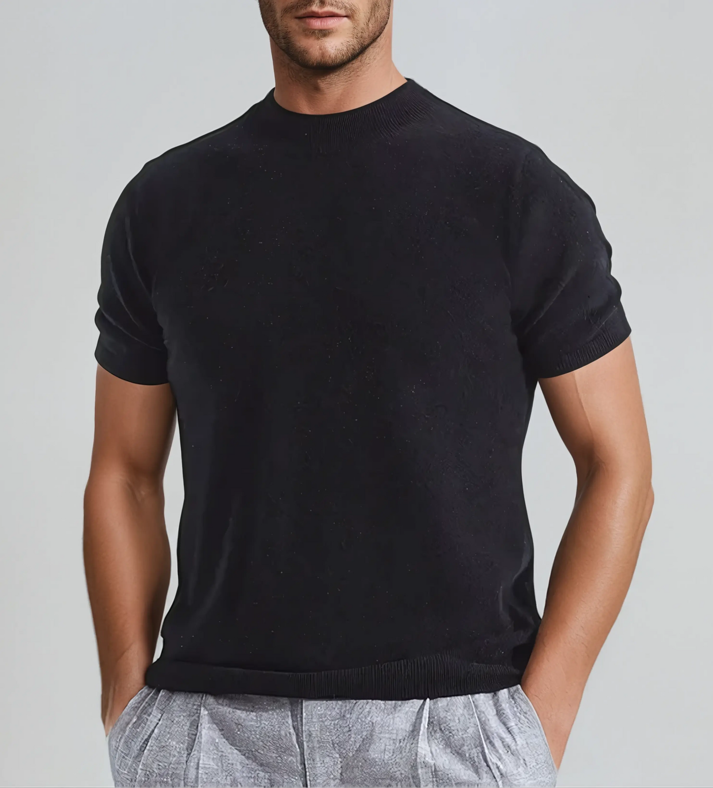 Chic Black Cashwool T-Shirt for Stylish Occasions