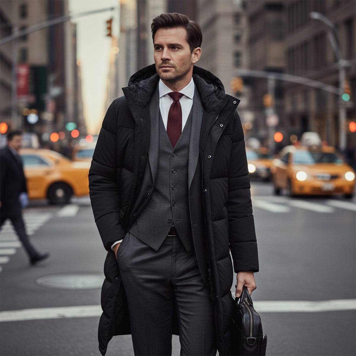 The Hollister Men’s Long Puffer Winter Hooded Coat