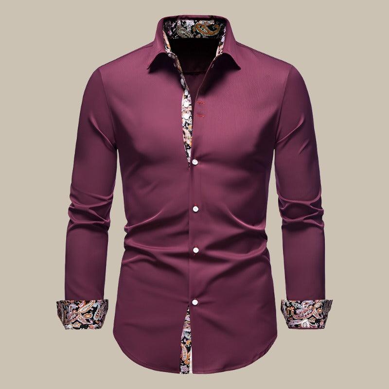 Floral Print Dress Shirt for Formal Occasions