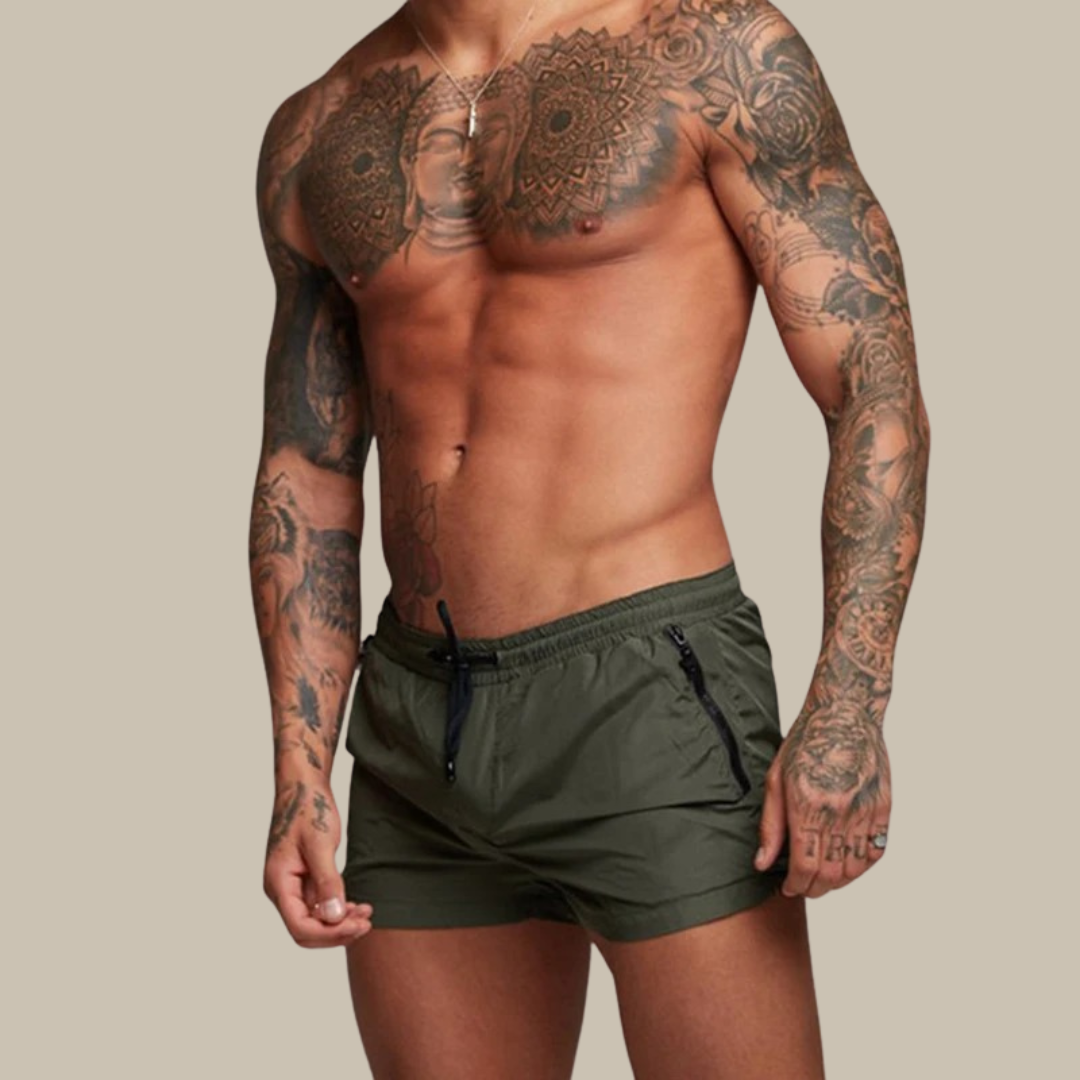 Men's Stretchy Beach Sport Shorts with Adjustable Drawstring