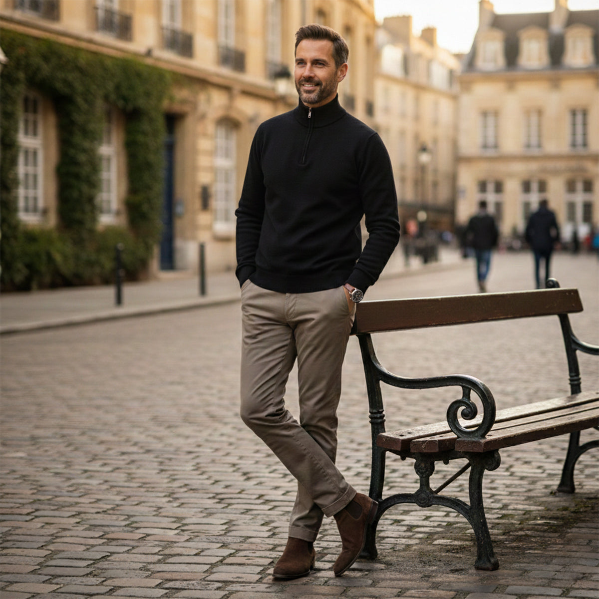 The Pescara Men’s Smart Casual Quarter Zip Sweater