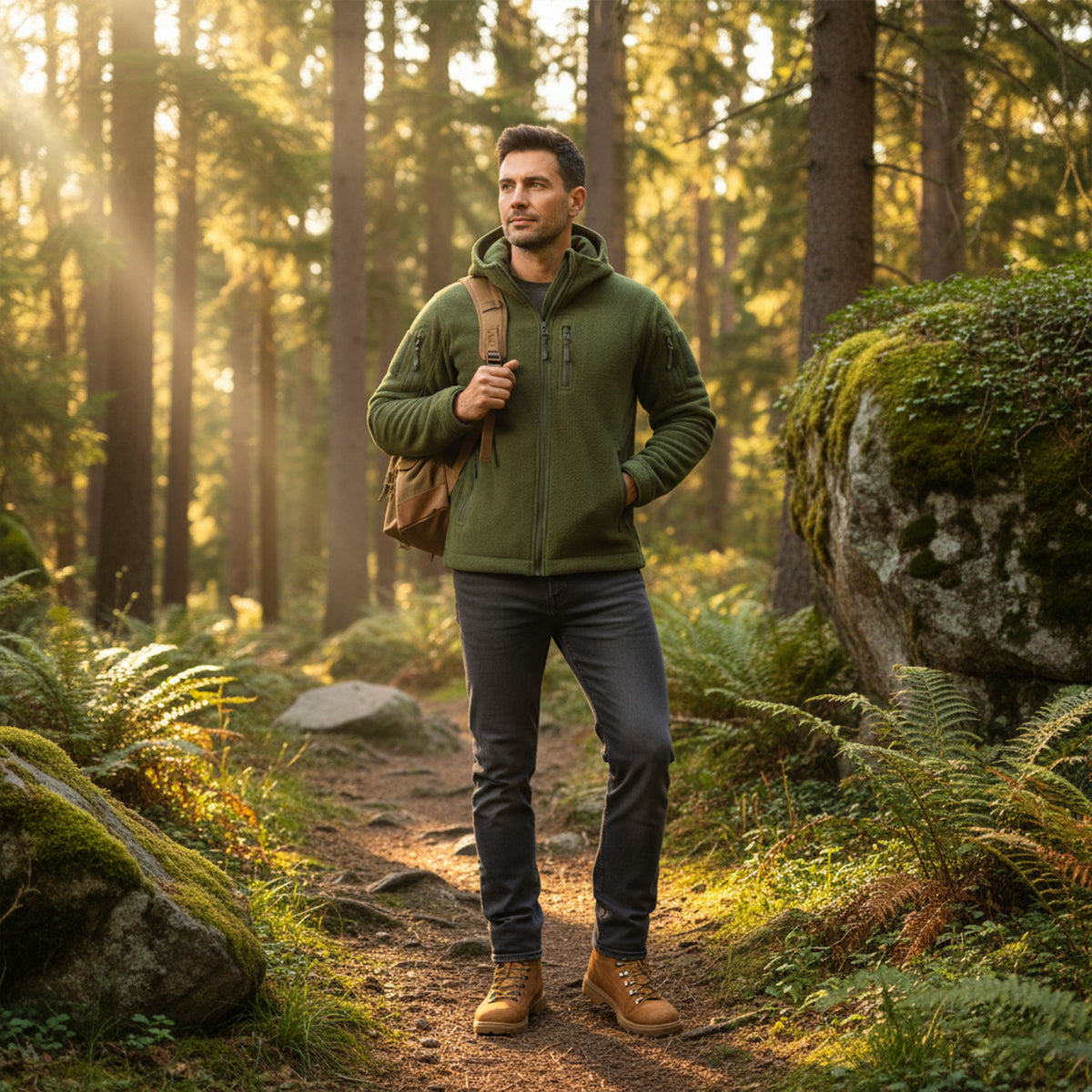 The Moray Men's Winter Fleece Tactical Hooded Jacket