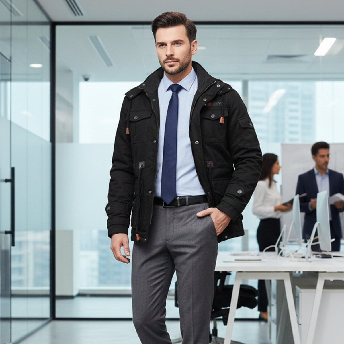 The Fenwick Men’s Thick Plush Lining Hooded Winter Jacket