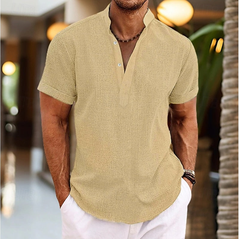 Men's Linen Short Sleeve Shirt for Summer Style