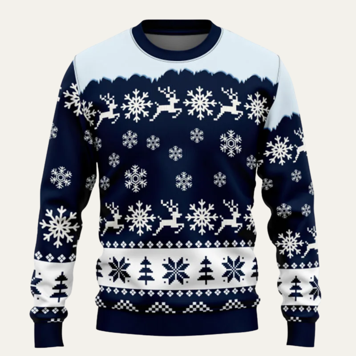 The Radley Men's Christmas Sweater – Funny Reindeer & Snowflake Knit Pullover
