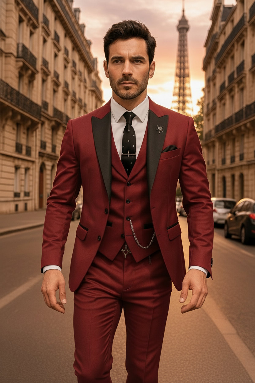 Men’s Slim Fit 3-Piece Suit Set for Formal Occasions