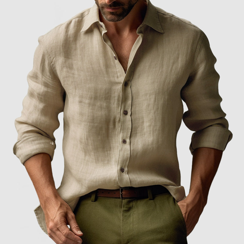 Classic Long Sleeve Linen Shirt for Everyday Wear