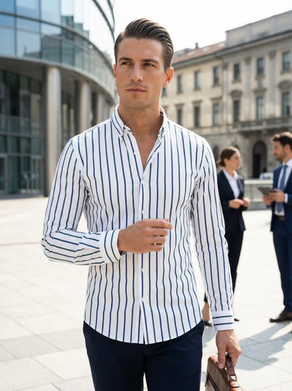 Hugo Striped Cotton Shirt for Smart-Casual Occasions