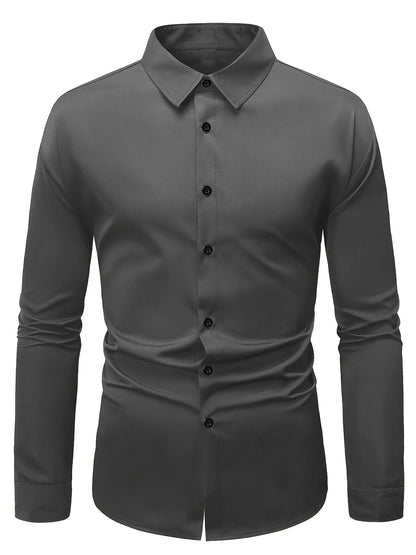 Chic Notched Collar Solid Color Shirt for Any Occasion
