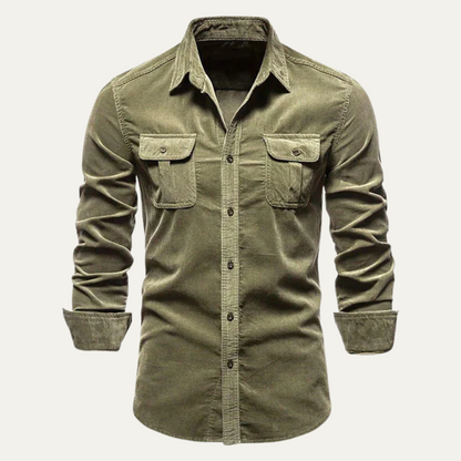 The Norwick Men’s Casual Button Down Corduroy Shirt