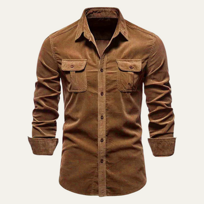 The Norwick Men’s Casual Button Down Corduroy Shirt