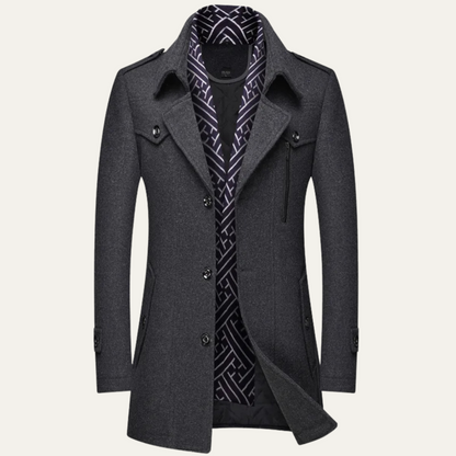 The Avebury Men's Smart Double Breasted Winter Trench Coat