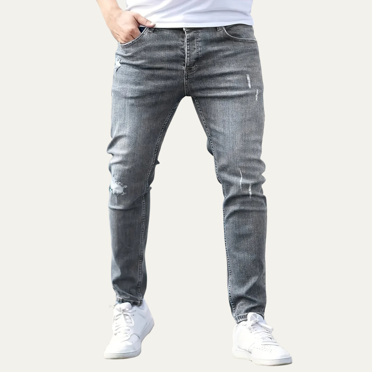 The Rome Men's Slim Fit Denim Jeans - Trendy Stretch Pants