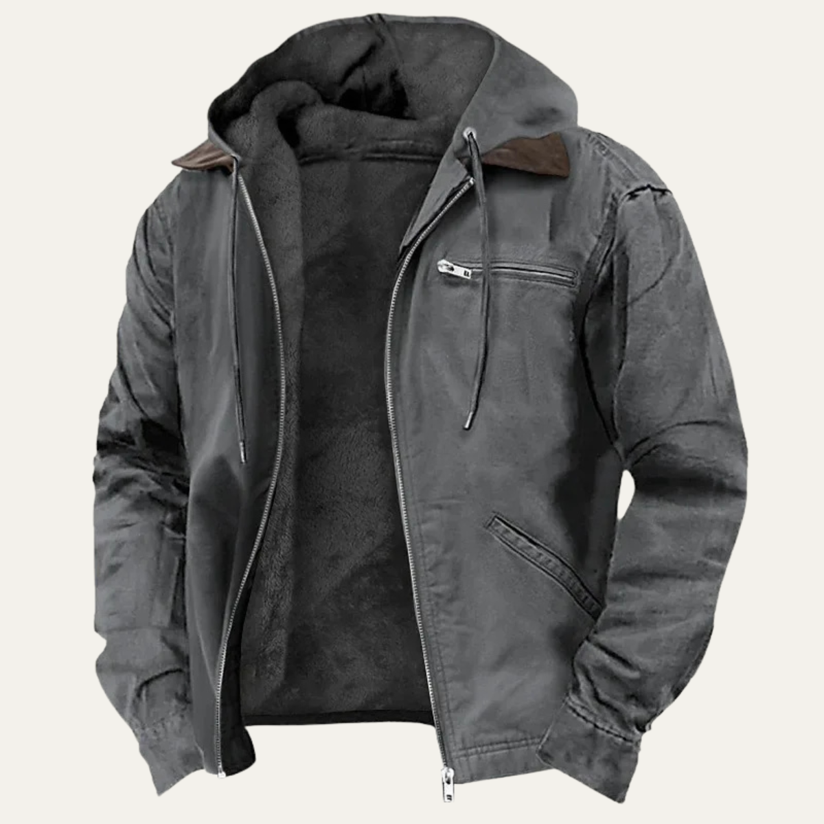 The Riomaggiore Men’s Lightweight Fleece Lined Hooded Jacket