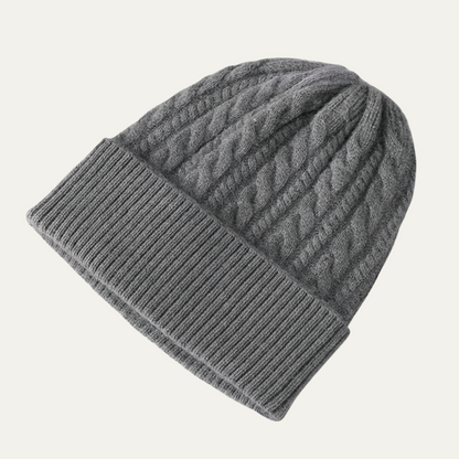 The Kingsley Men's Classic Ribbed Knit Cashmere Beanie