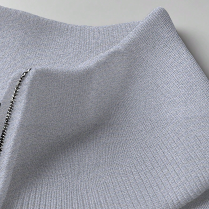 The Brookline Ridge Men's Classic Mock Neck Half Zip Cashmere Sweater