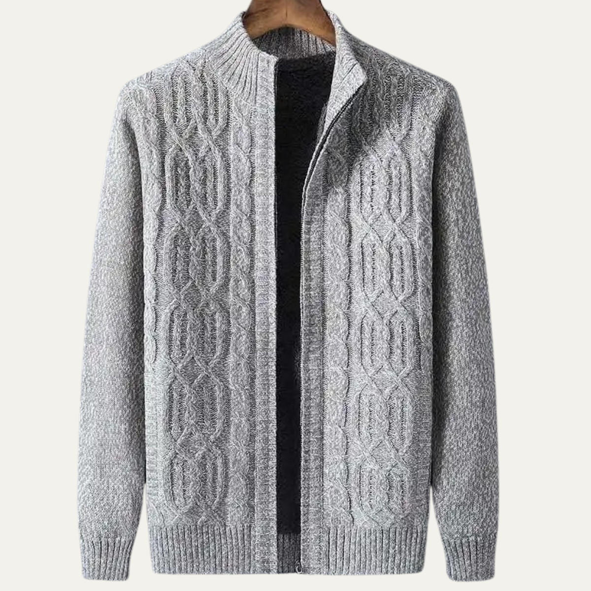 The Bellwood Men’s Wool Fleece Winter Zip Cardigan