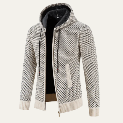 The Harrington Men’s Knitted Fleece Lined Zip Up Winter Hoodie Jacket