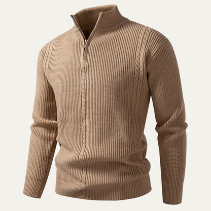The Ashbury Men’s Stand Collar Half Zip Knit Sweater