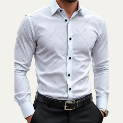 The Eldridge Men’s Formal White Button Down Office Shirt