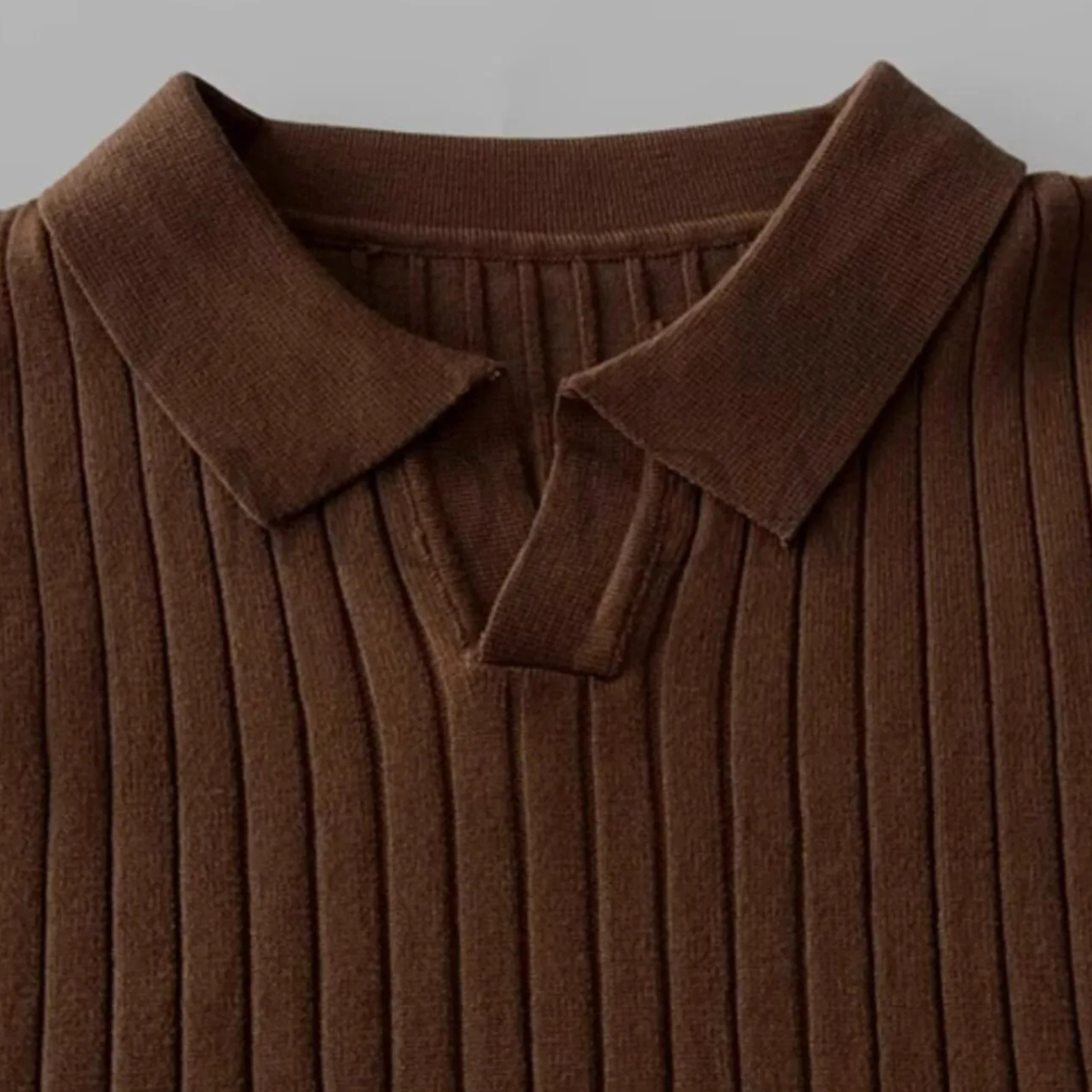 The Crestwood Men's Slim Fit Ribbed Knit Polo Sweater