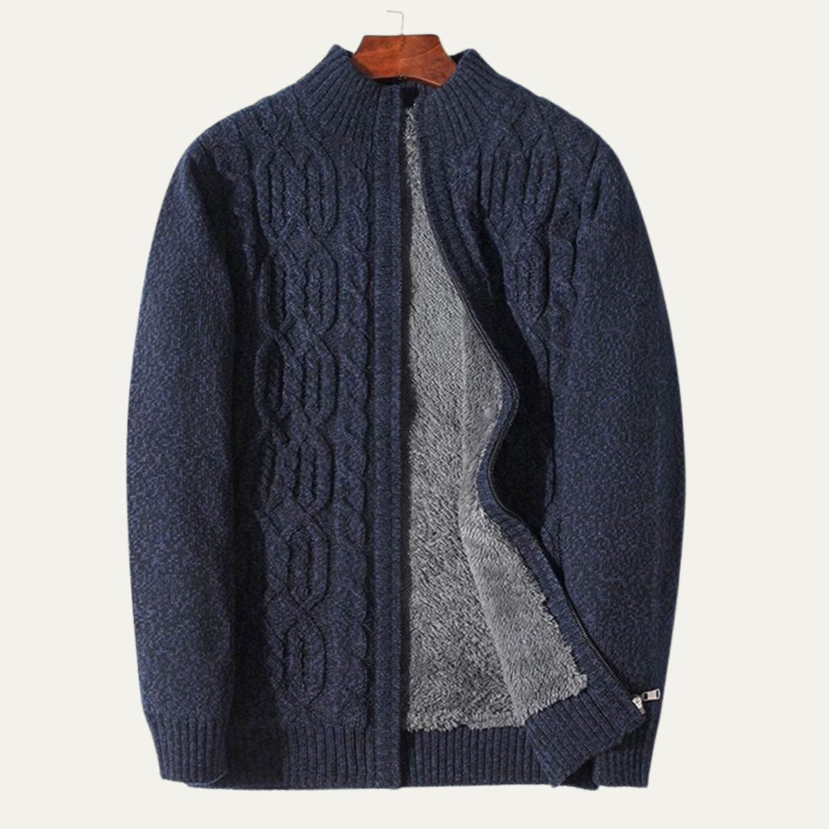 The Bellwood Men’s Wool Fleece Winter Zip Cardigan