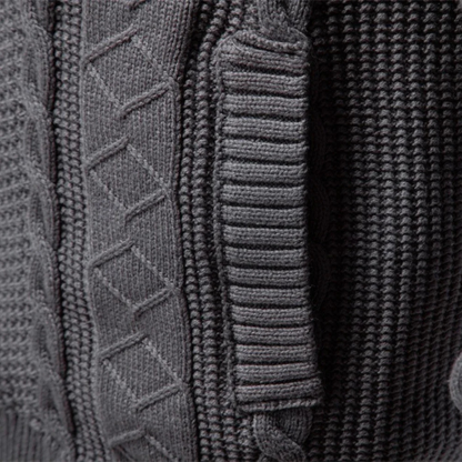 The Bolsena Men’s Slim Fit Cable Knit Zip Cardigan