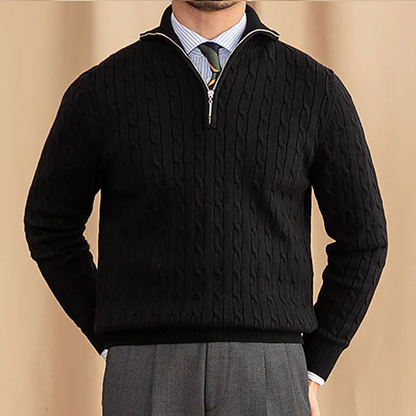 The Santorini Men's Half Zip Cable Knit Sweater