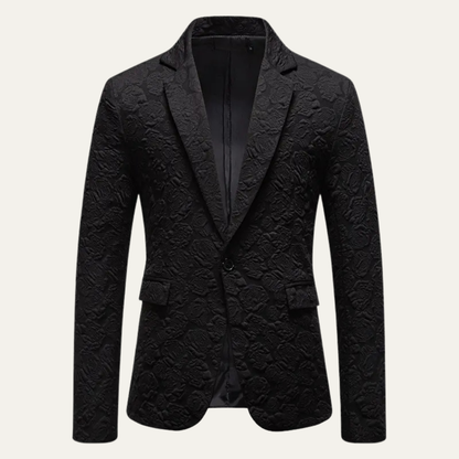 The Ceccano Men’s Casual Textured Rose Pattern Slim Fit Blazer