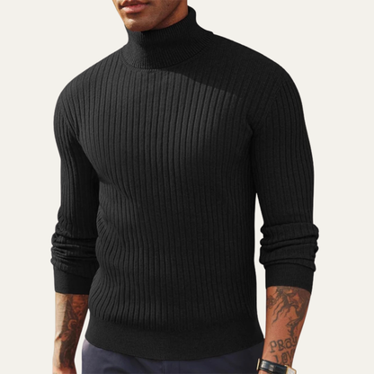 The Tavolara Men’s Slim Fit Turtleneck Ribbed Knit Sweater