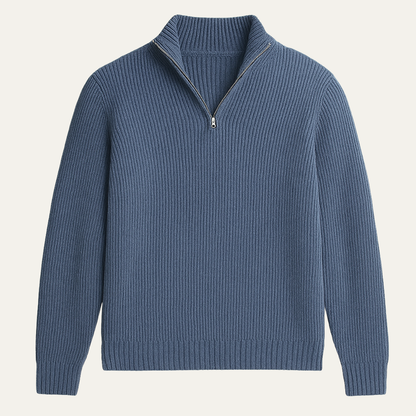 The Vicenza Men’s Soft Knit Cashmere Half Zip Sweater