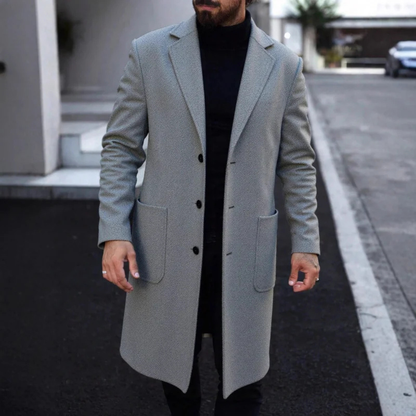 The Richmond Men’s Classic Winter Slim Fit Wool Overcoat