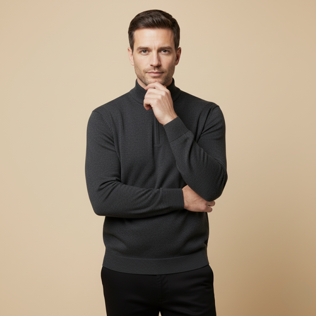 The Warwick Quarter Zip Sweater for Men