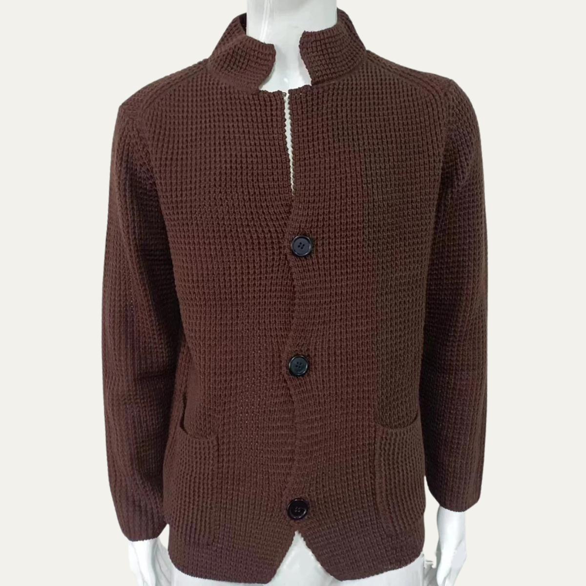 The Silverton Men's Casual Stand Collar Knitted Button Cardigan