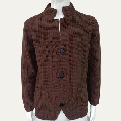 The Silverton Men's Casual Stand Collar Knitted Button Cardigan