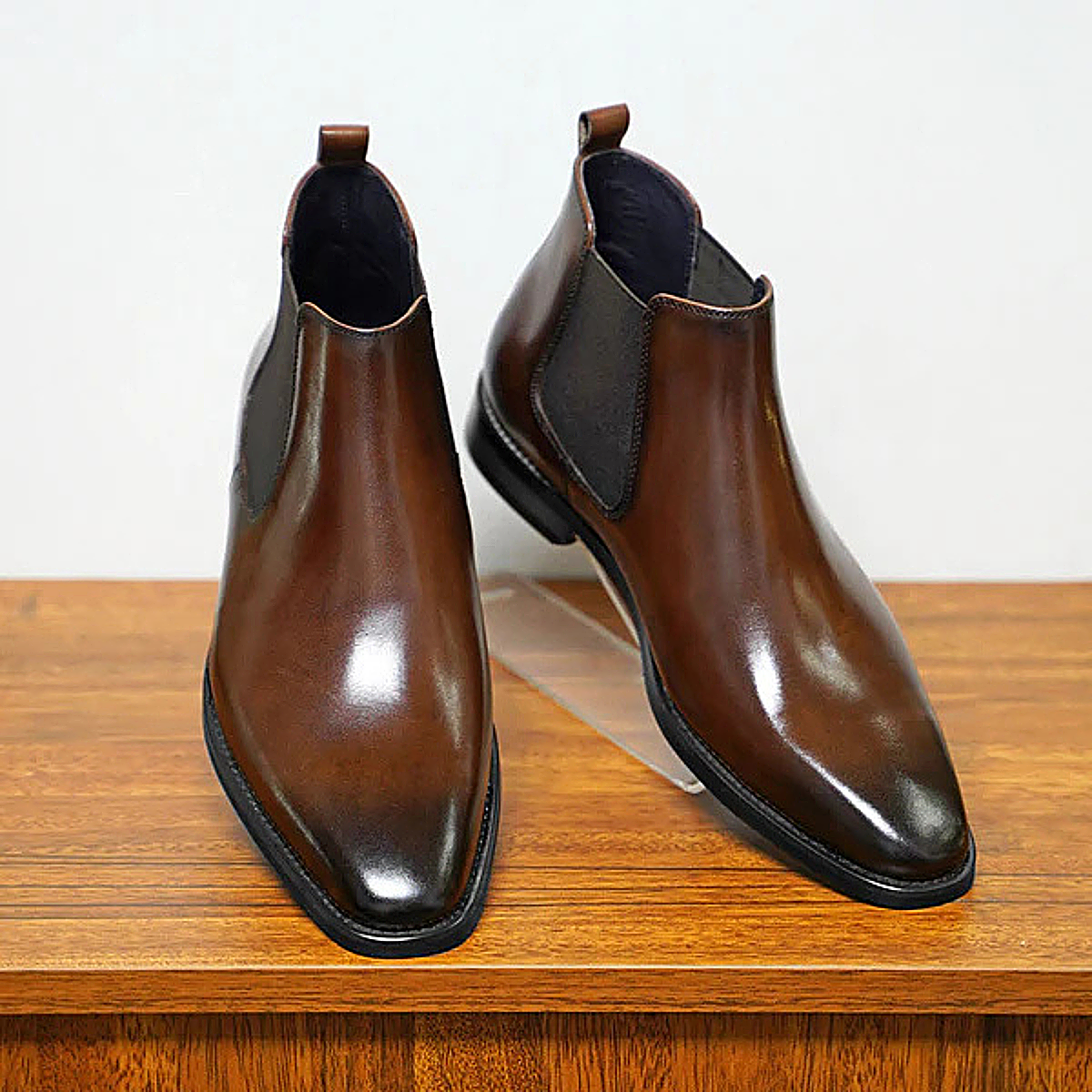 The Hawthorne Sleek Slip-On Ankle Leather Dress Boots