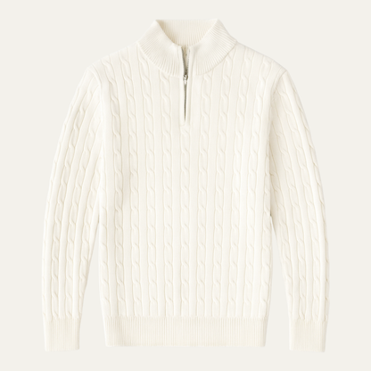 The Santorini Men's Half Zip Cable Knit Sweater