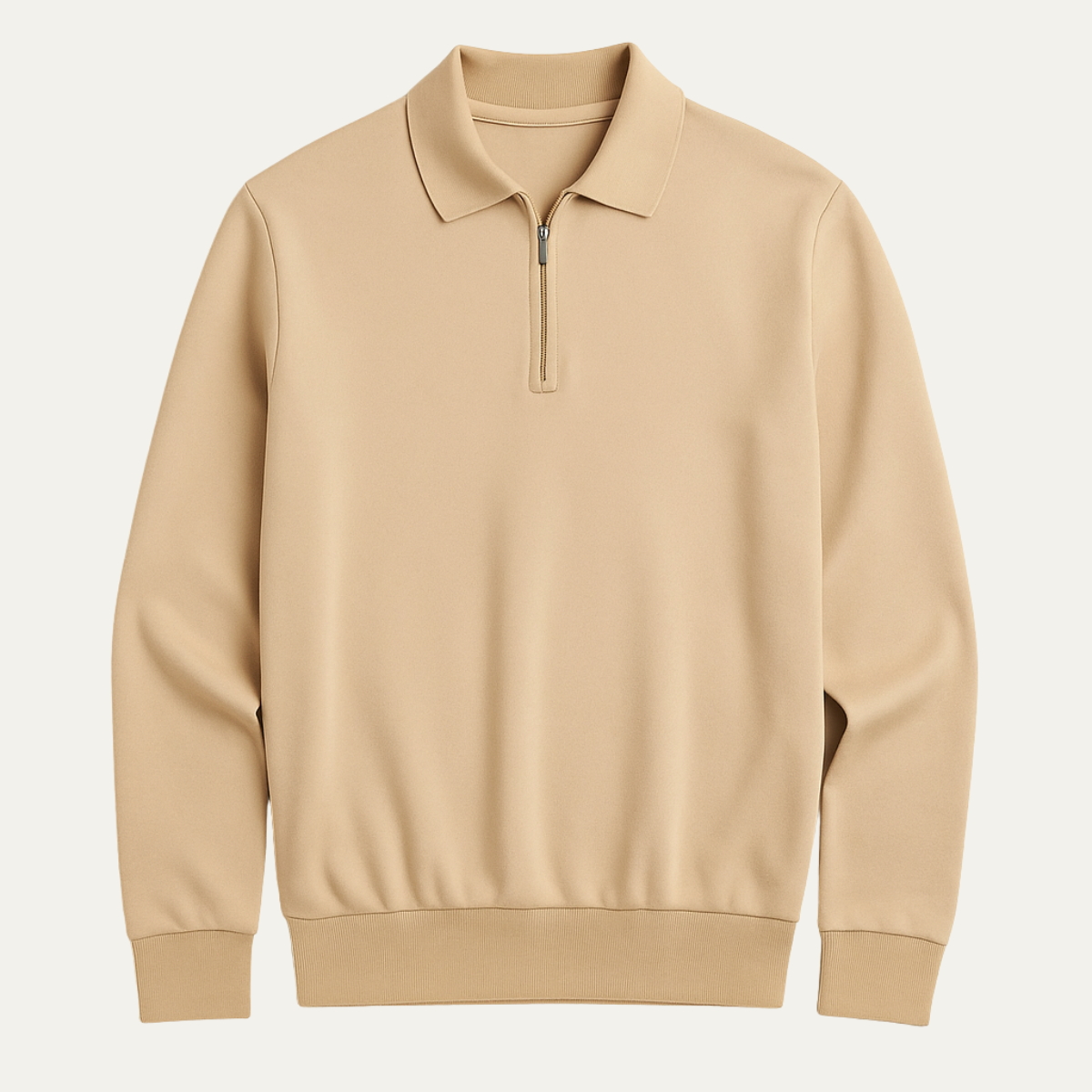 The Whitmore Men’s Modern Quarter Zip Knit Polo Sweater