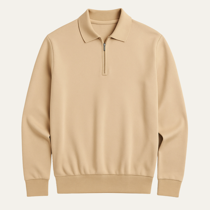 The Whitmore Men’s Modern Quarter Zip Knit Polo Sweater